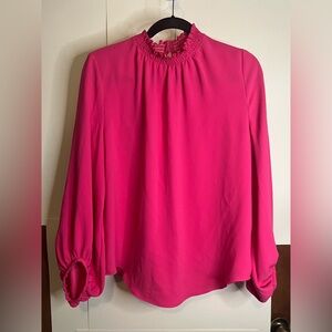 Trina Turk Women’s Size L Sunrise Vista Chiffon Mock Neck Top